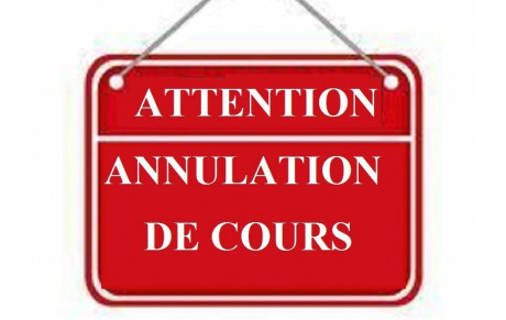 ANNULATION DES COURS DES 7 et 8 AVRIL 2023
